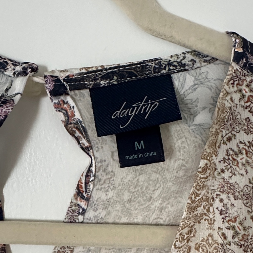 Daytrip Multicolor Patchwork V-Neck Blouse - image 2